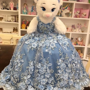 Personalized Quinceanera Teddy Bear Dress, Custom made Teddy Bear Dress, Includes Custom made Dress and Bear
