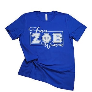 Zeta Phi Beta T-Shirt | Sorority Paraphernalia, Blue & White | Zeta Shirt