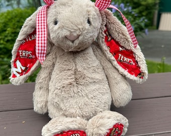 Jellycat Medium Bashful Blossom Sage Bunny Floral Ears Feet 12