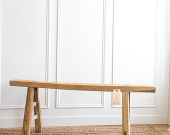 Bench Vintage Inspired Skinny Long Bedroom Foot of Bed King