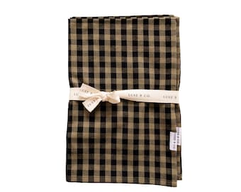 Olive Green Gingham Kitchen Dish Towel Luxe B Co