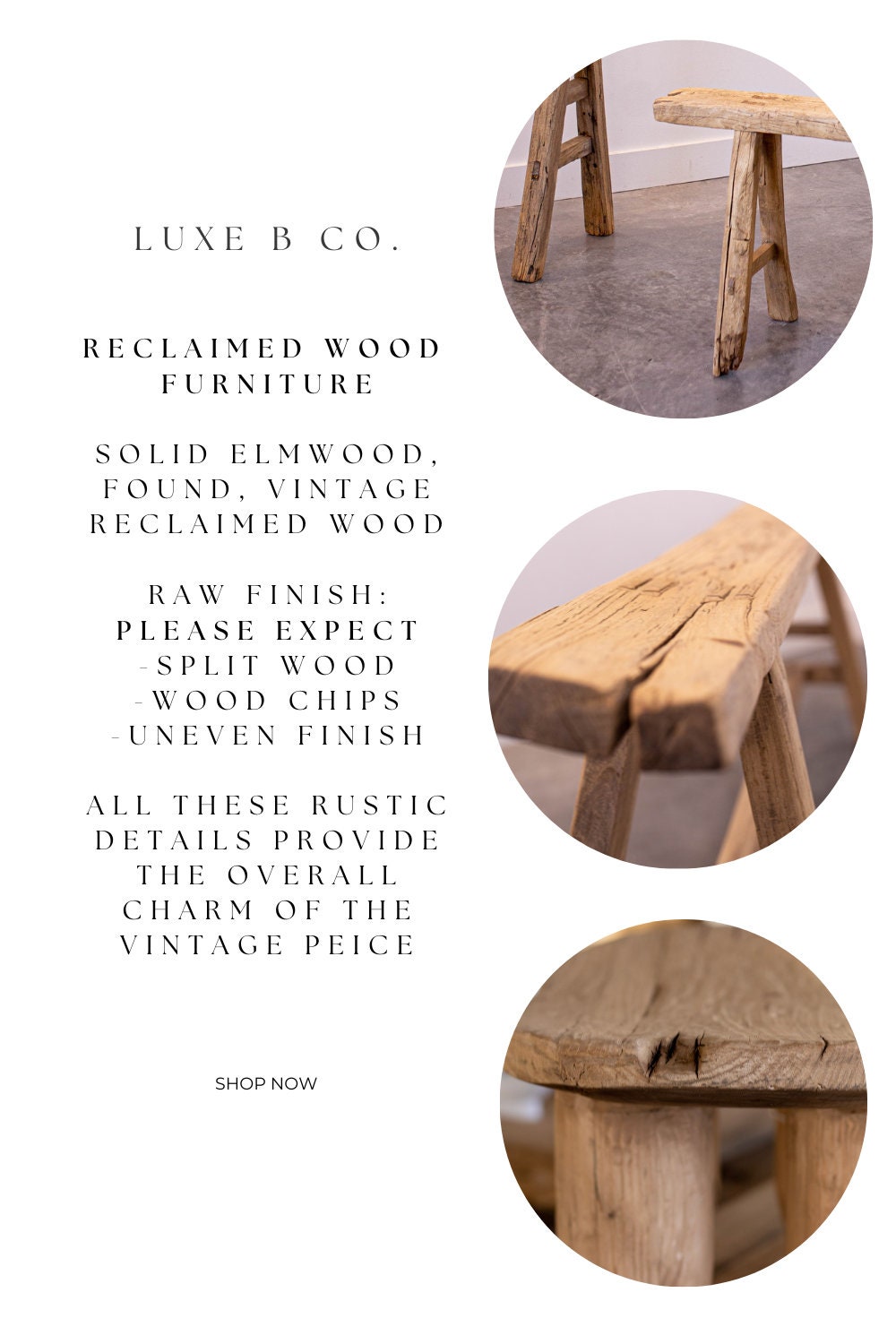 Skinny Bench Vintage Wooden Stool Old Chinese Elm Wood