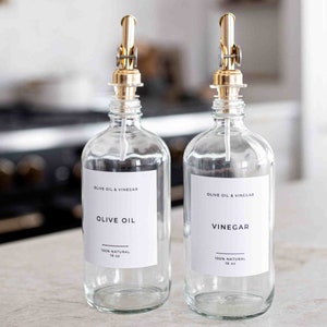 Olive Oil & Vinegar Clear Glass Bottles