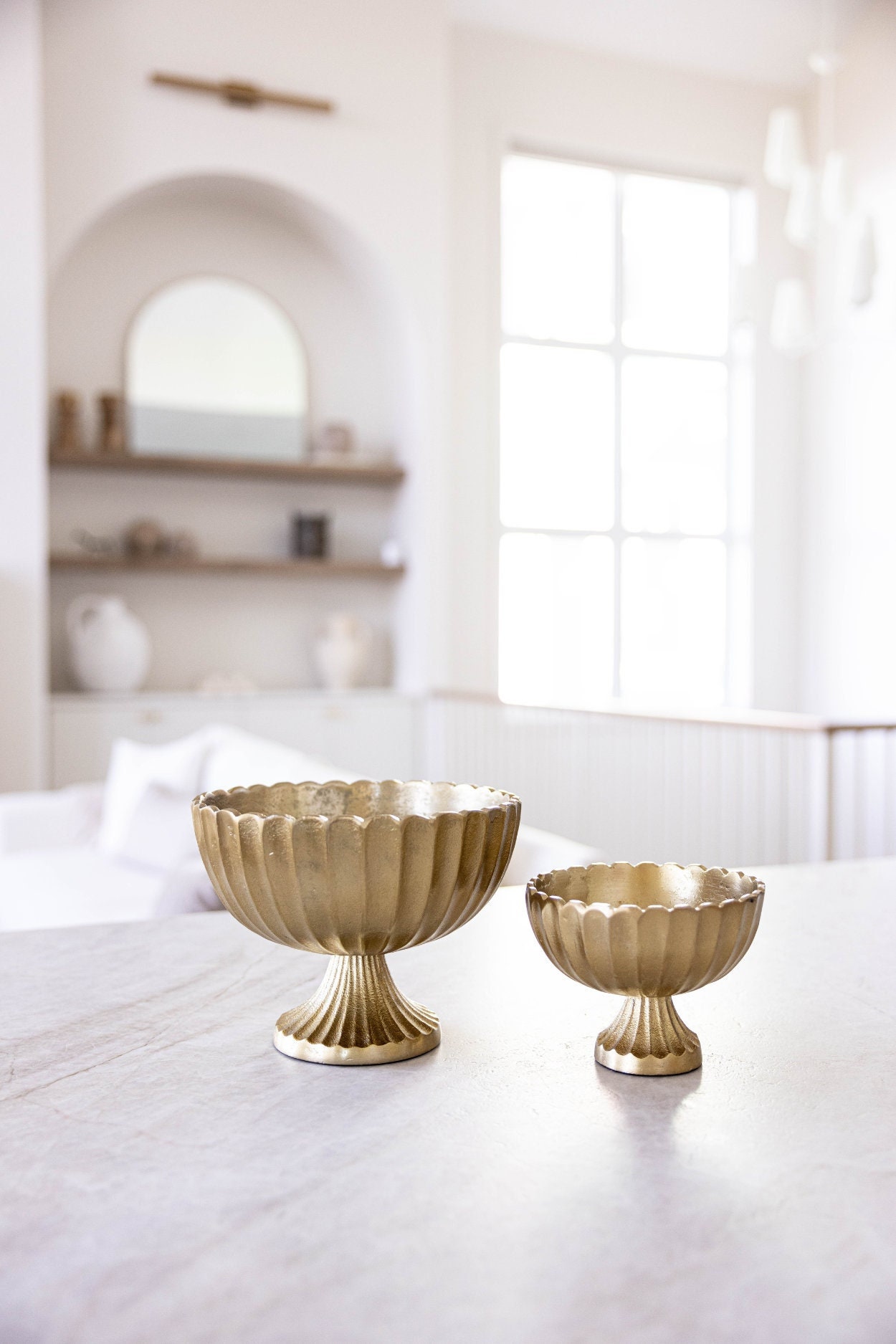Scallop Aluminum Gold Compote Pedestal - Etsy