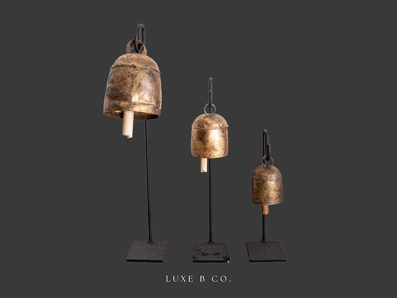 Supports de cloches vintage d'inspiration cuivre Supports de cloches en fer Luxe B Co image 7