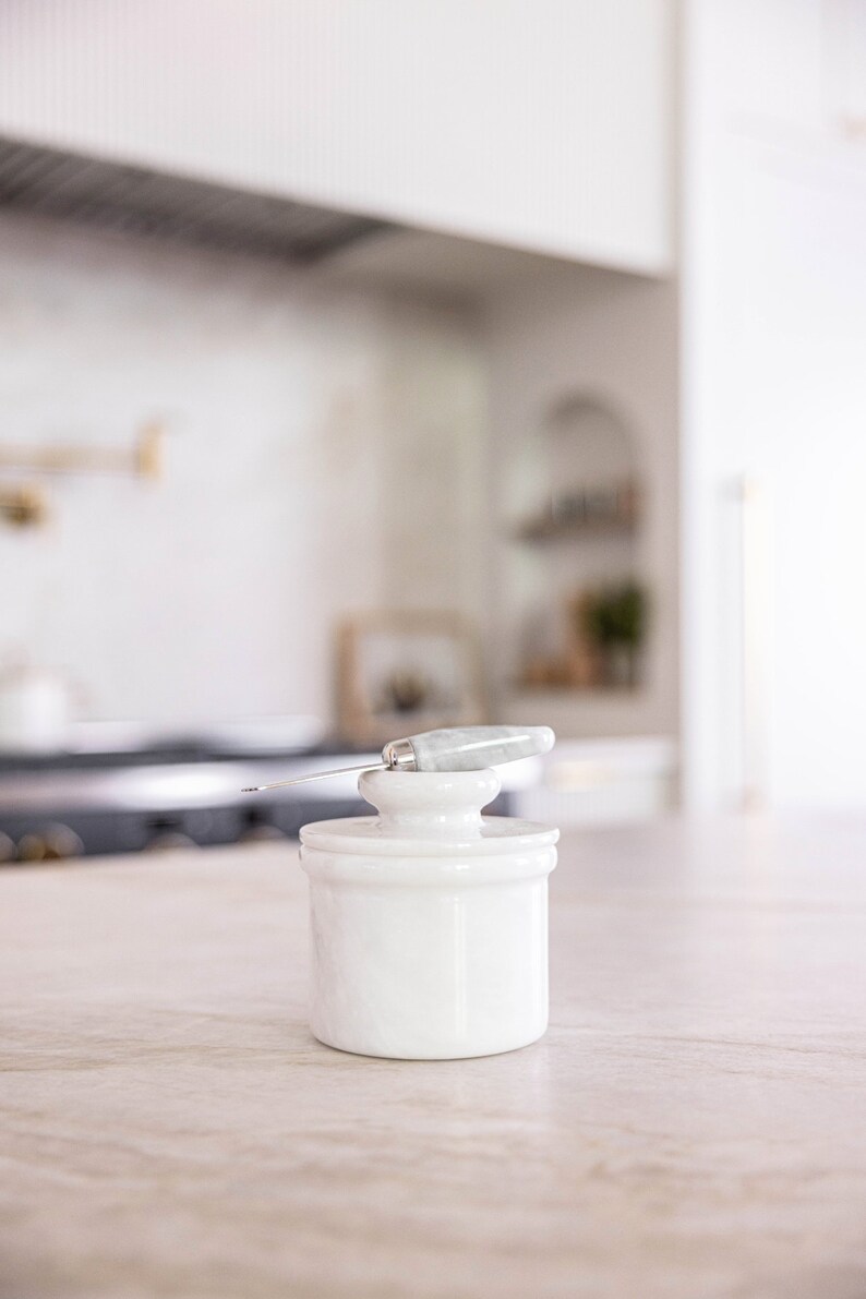 Marble Butter Bell w/ Knife