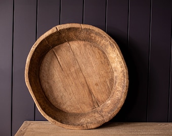 Vintage Round Wood Basins One-of-Kind - Basin A