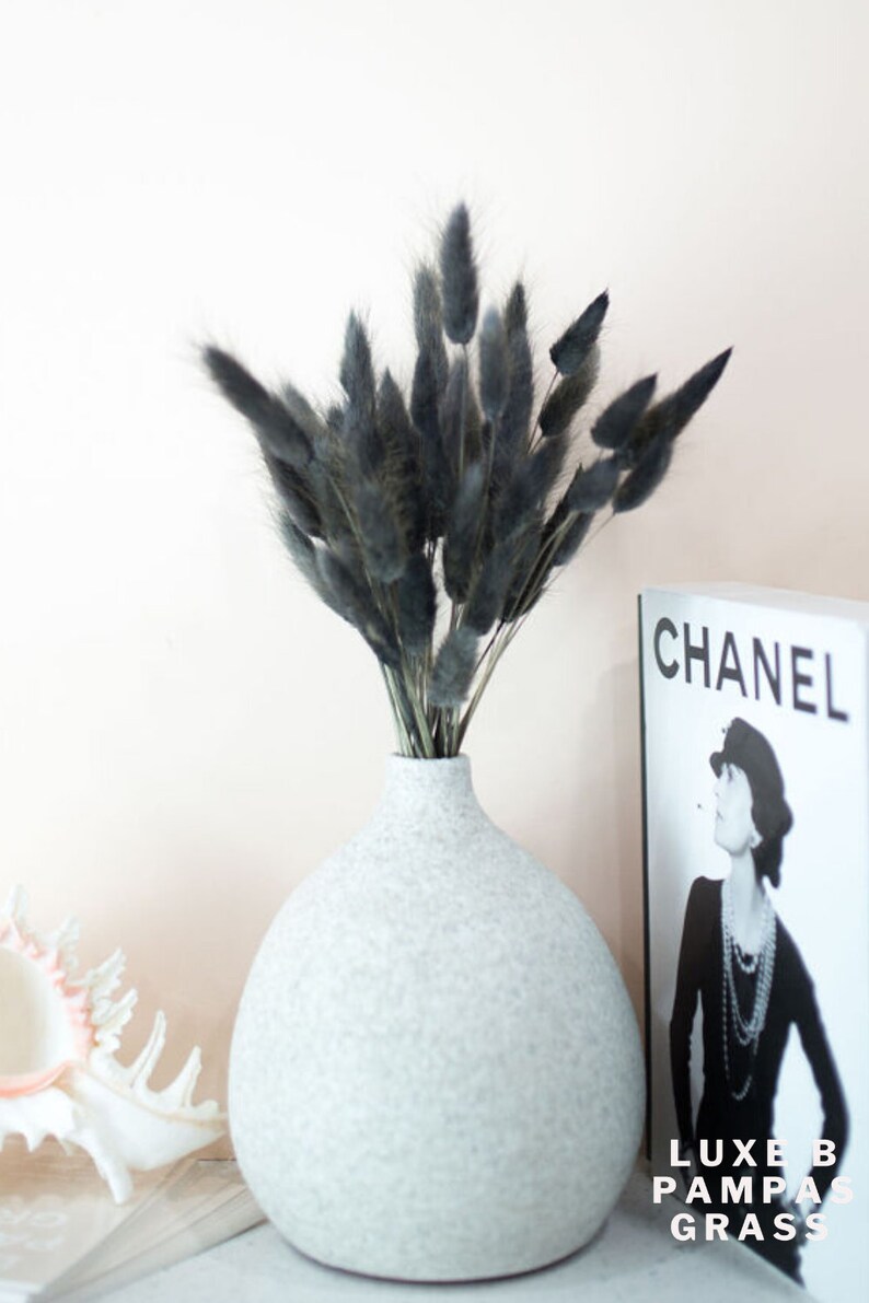 BUNNY TAILS Charcoal Black by Luxe B Pampas Grass Etsy