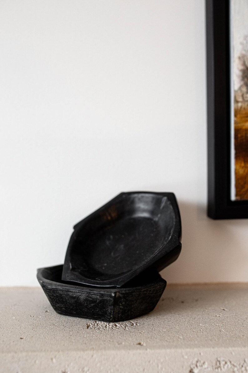 Marble Black Bowl - Luxe B Pampas Grass  Vintage Home Decor Shop Luxe B Co Instagram