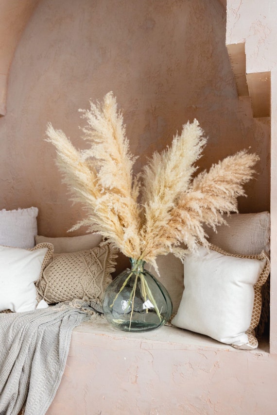 New Pampas Grass 6 Stem Type 6 Natural Large White Dried Pampas Plant Decor Pampas Wedding Decor Bouquet Boho Bohemian Wedding Flower