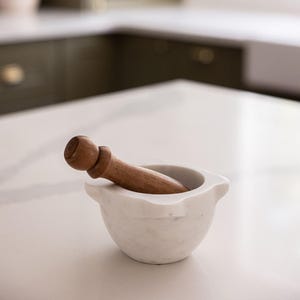 Marble Mortar With Wood Pestle