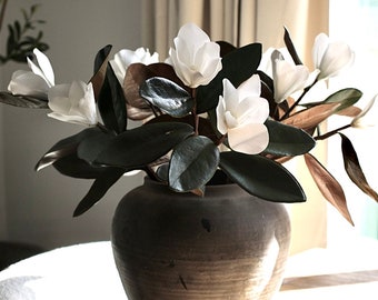 Magnolia Faux Flowers with Leaves