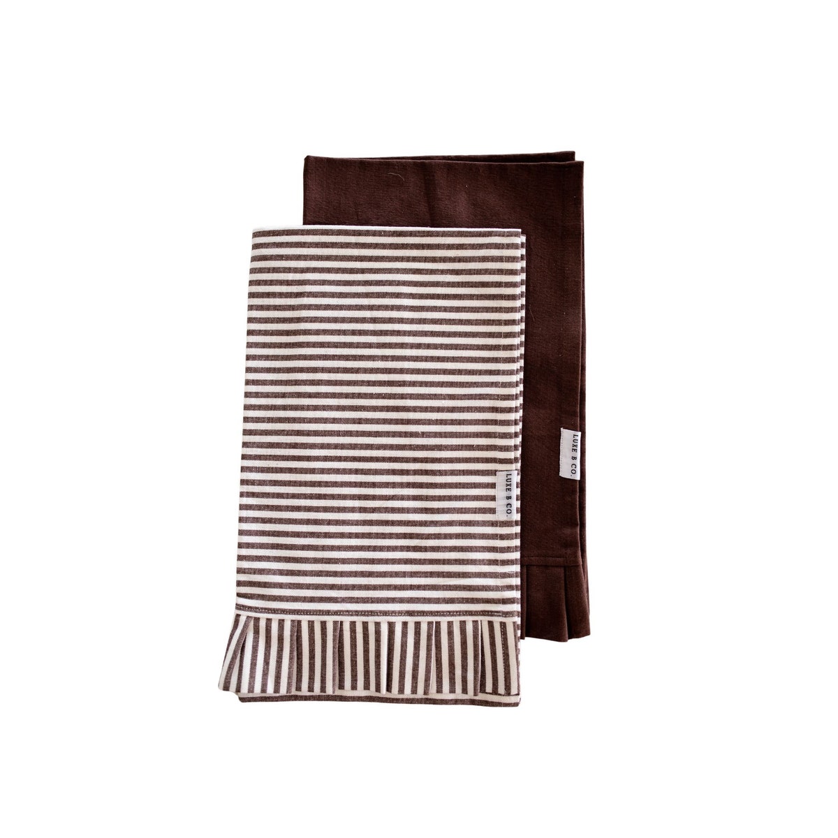 Brown & White Stripes Ruffle Frill Kitchen Dish Towel - Etsy
