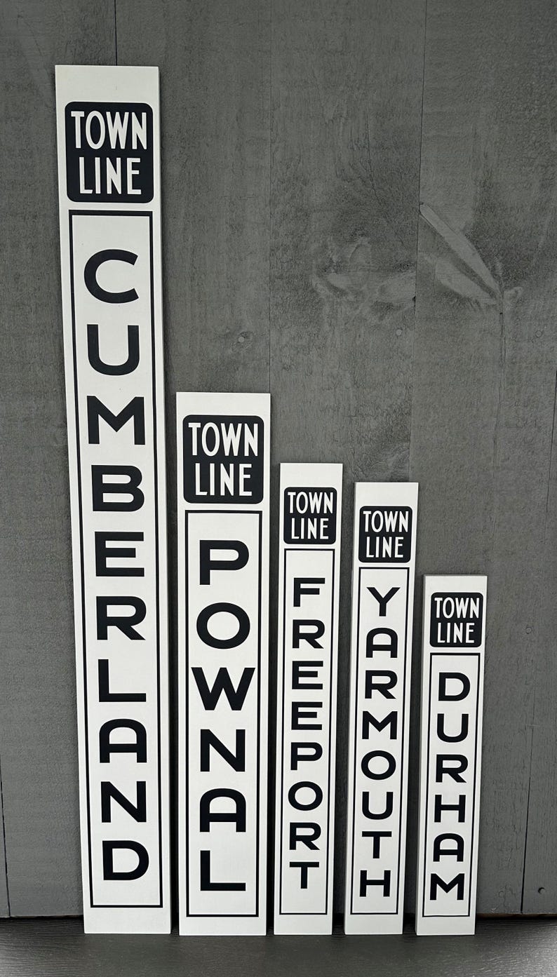Maine Town Line Wood Sign: 3