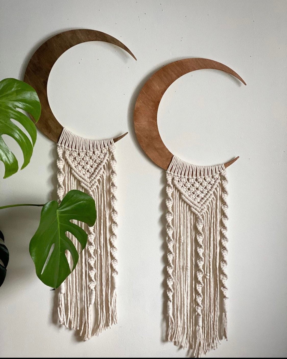 Large Moon Macrame Moon Wall Hanging Moon Decor Macrame Etsy