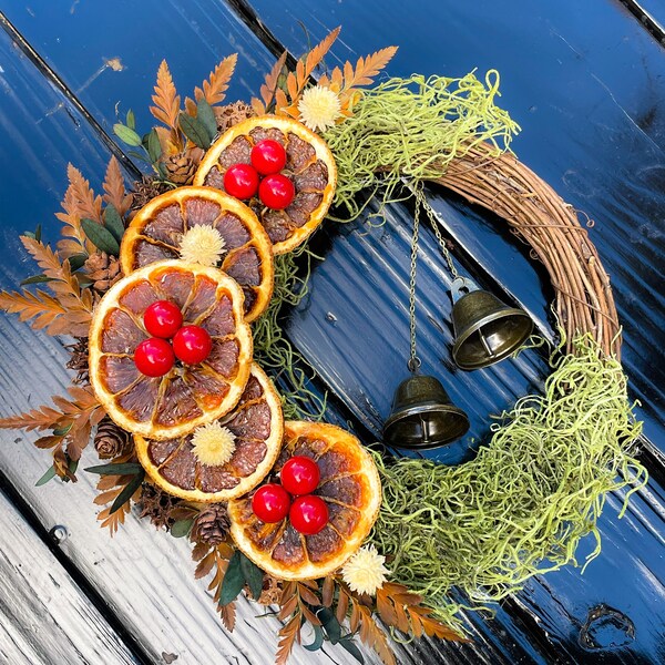 Couronne de Noël | Décor du solstice d’hiver | Décor boisé | Couronne florale | Décor de maison de sorcière | Art spirituel