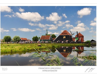 Zaanse Schaans, Netherlands/Dutch Windmills - fine art photo print, handmade, hand-signed, photography, photography, digital photography