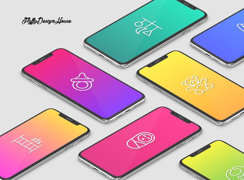 12 Baby Instagram Icons Baby Care Instagram Baby Social Media Gradient Instagram Story Highlights Nursery Gradient Instagram Covers