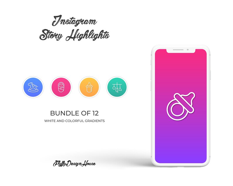 12 Baby Instagram Icons Baby Care Instagram Baby Social Media Gradient Instagram Story Highlights Nursery Gradient Instagram Covers