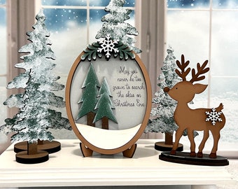 May you never be too grown to search the skies on Christmas Eve, framed oval hand painted sign with two size options and easel stand