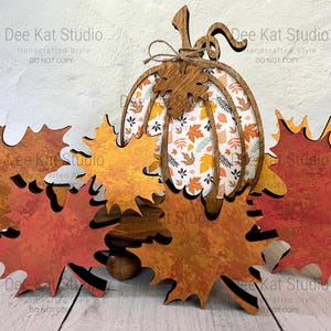 Chunky Wooden Autumn Leaf Shelf Sitter | Fall Decor in 2 Sizes & 3 Colors