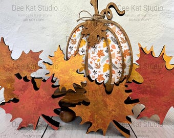 Chunky Wooden Autumn Leaf Shelf Sitter | Fall Decor in 2 Sizes & 3 Colors