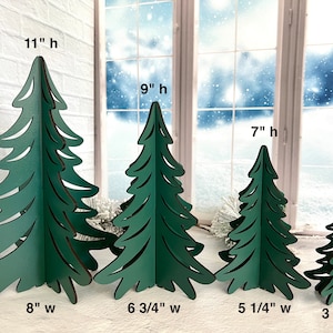 Decorative 3D Tree, Simple Design, Four Sizes, Painted, Christmas ...