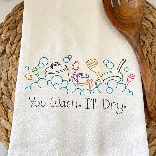 Tea Towel Embroidery Etsy