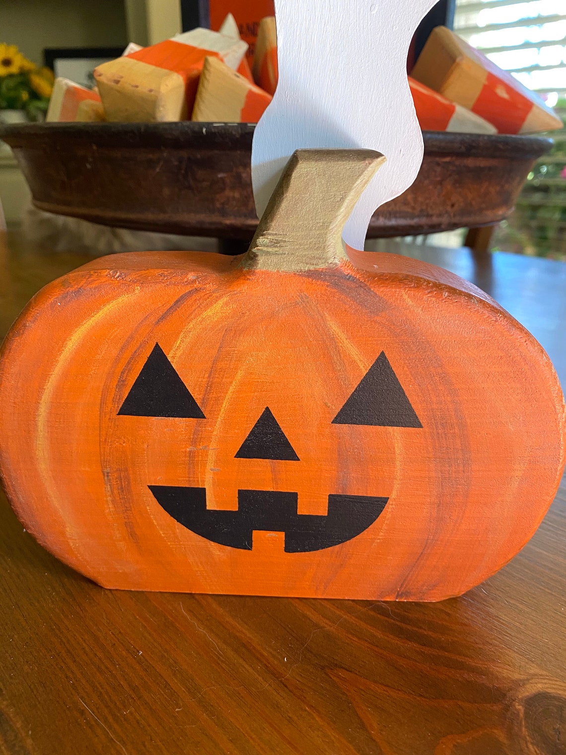 Painted Wooden Jack O Lantern With Friendly Ghost Attached Etsy Il 1140xN.2604015065 Ogmt