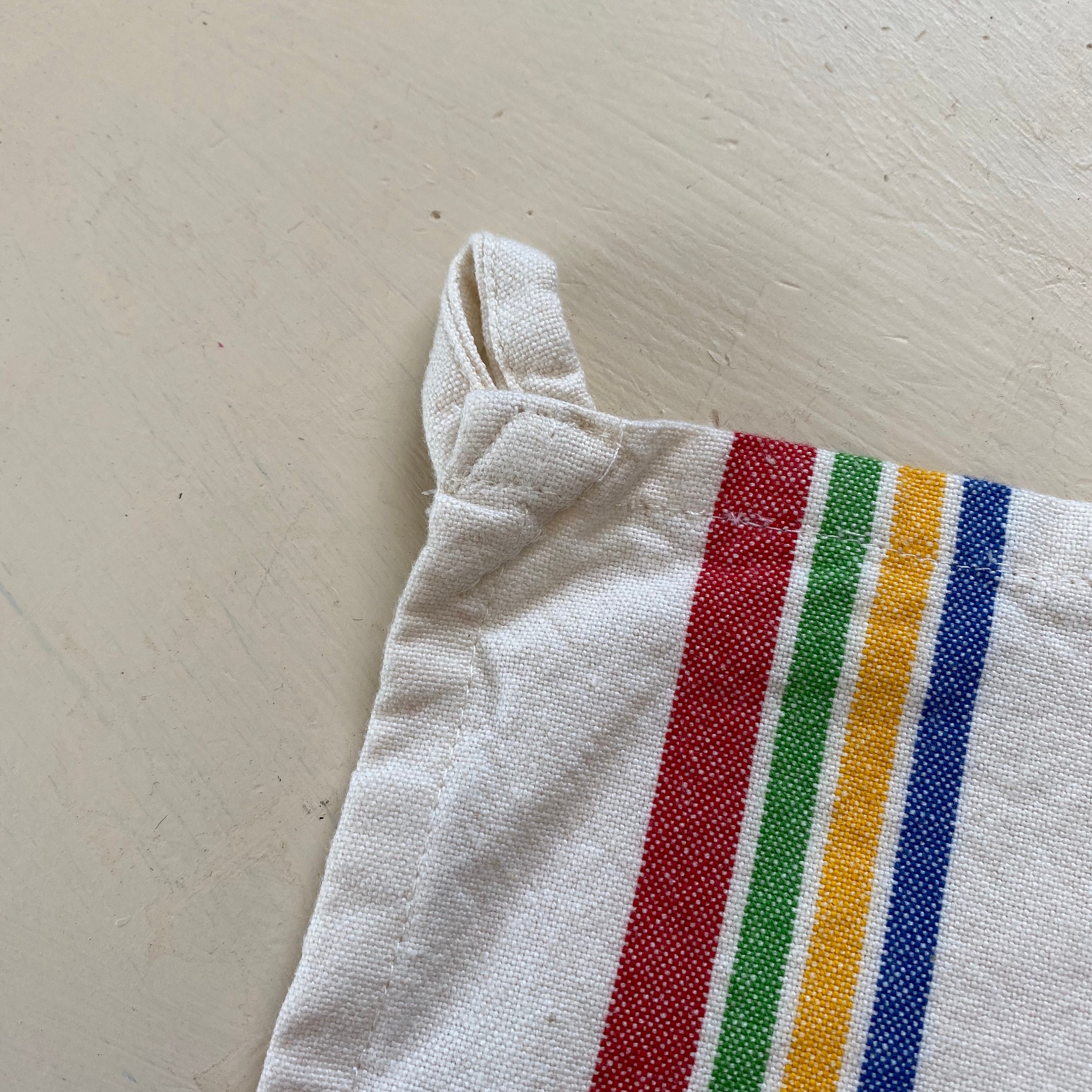 Embroidered Camping Themed Dishtowels Vintage Style Striped | Etsy