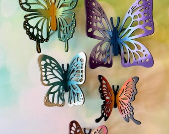 Mariposa de madera de pie / Mariposa de madera colorida