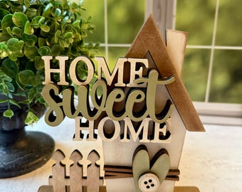 Home Sweet Home Shadow Box Insert with Freestanding Base Options