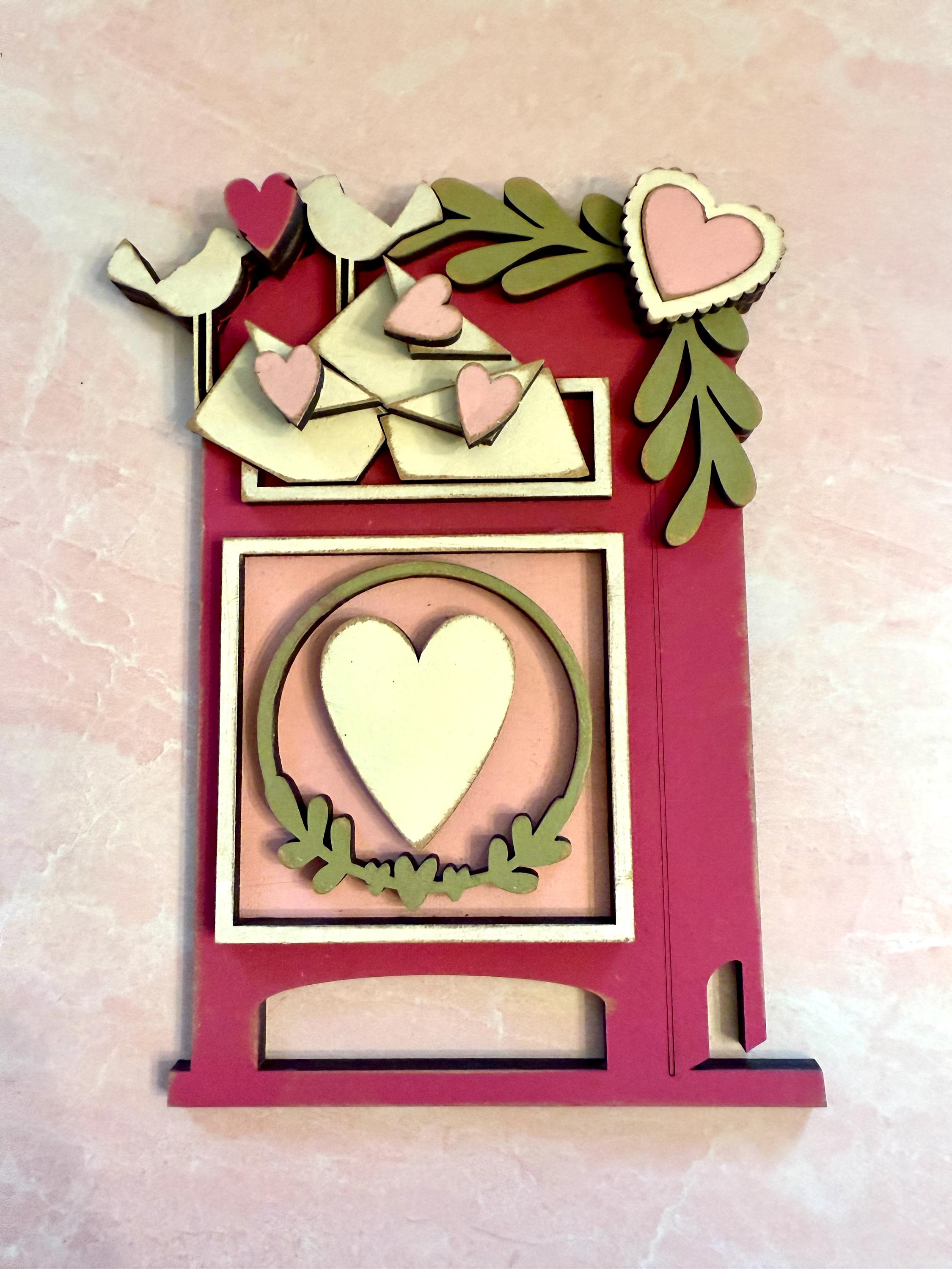 Storefront Shadow Box Insert Valentine Shadow Box Insert | Farmhouse Valentine Display | Love Birds ...
