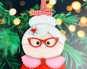 Hand-Painted Mrs. Claus Christmas Ornament