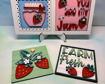 Strawberry Theme Four Inch Interchangeable Squares