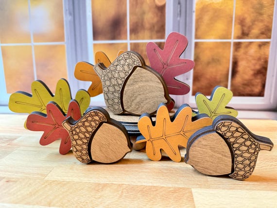 Chunky Oak Leaves and Acorns – Fall Chunky Shelf Sitters
