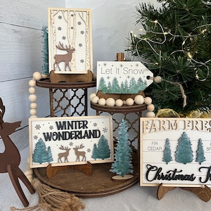 Winter Wonderland collection for tiered tray, mantel, holiday home decor