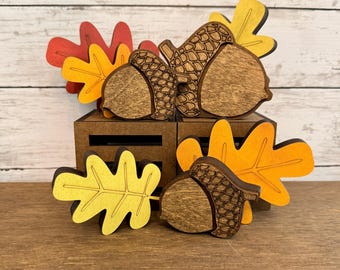 Chunky Oak Leaves and Acorns – Fall Chunky Shelf Sitters