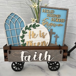 Resurrection Easter bundle for wagon or tiered tray, shelf sitter, Easter decor, painted or unfinished for DIY