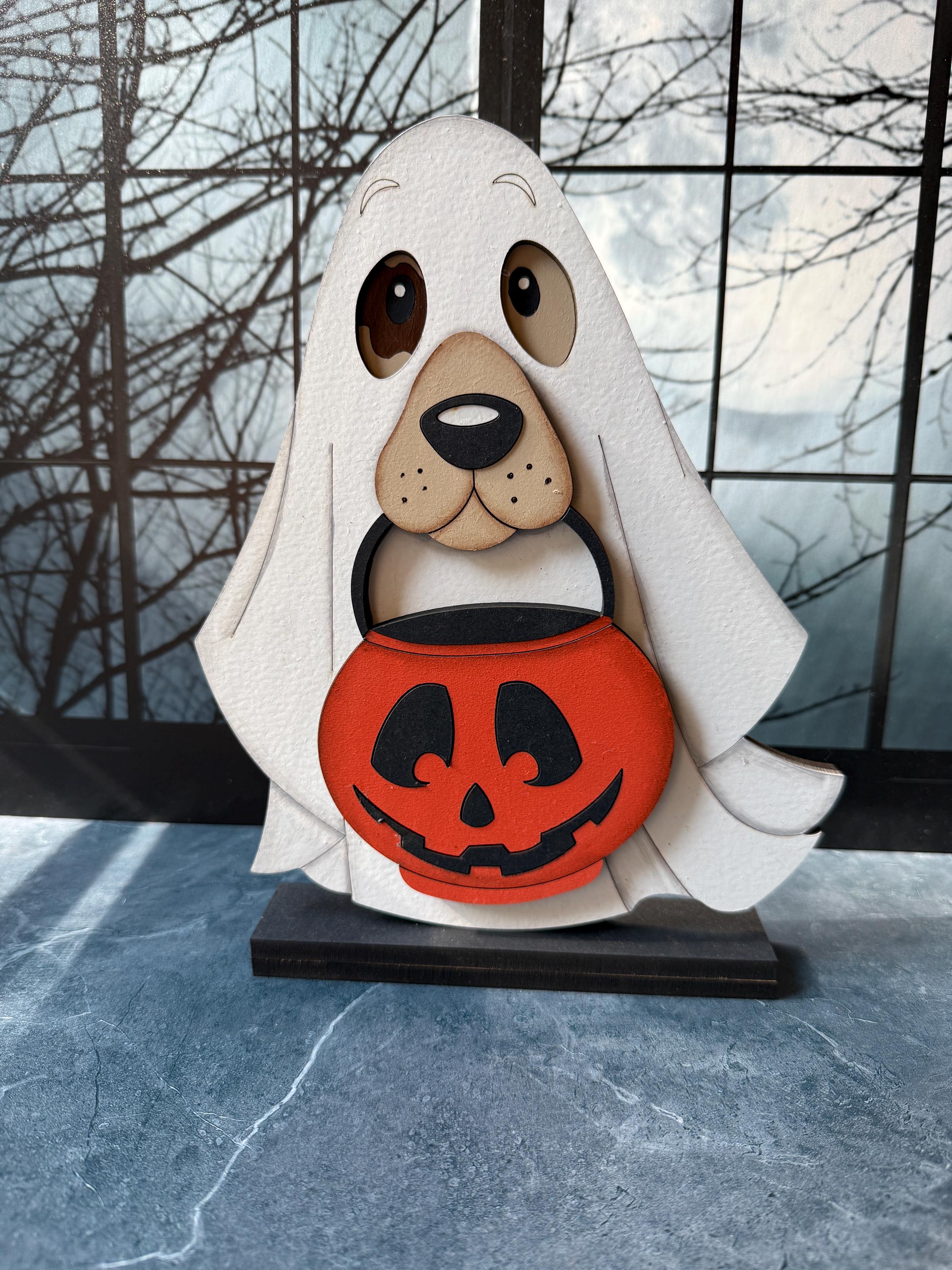 Ghost Puppy Halloween Decor | Cute Dog in Ghost Costume | Jack-o ...