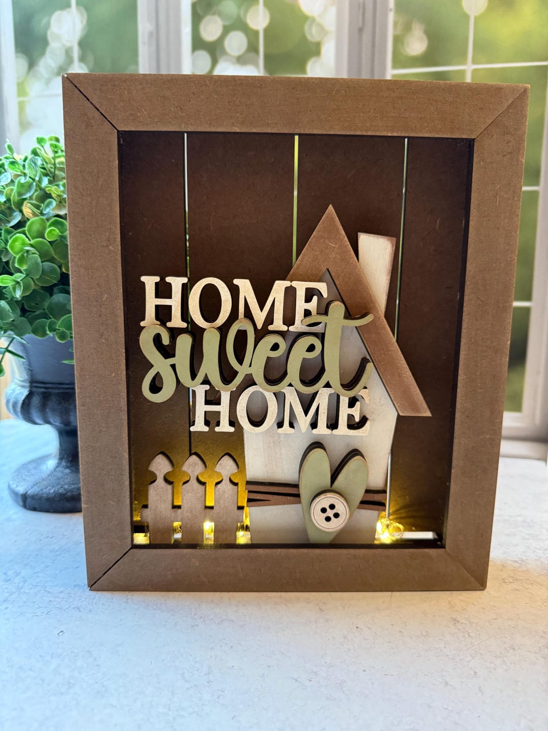 Shadow Box Insert Home Sweet Home Shadow Box Insert With Freestanding Base Options - Etsy