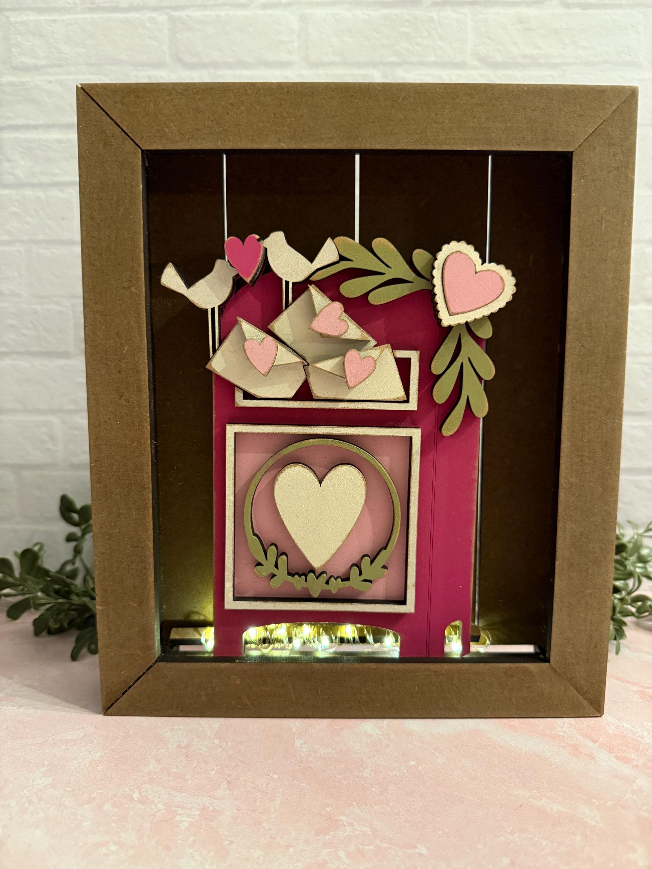 Storefront Shadow Box Insert Valentine Shadow Box Insert | Farmhouse Valentine Display | Love Birds ...