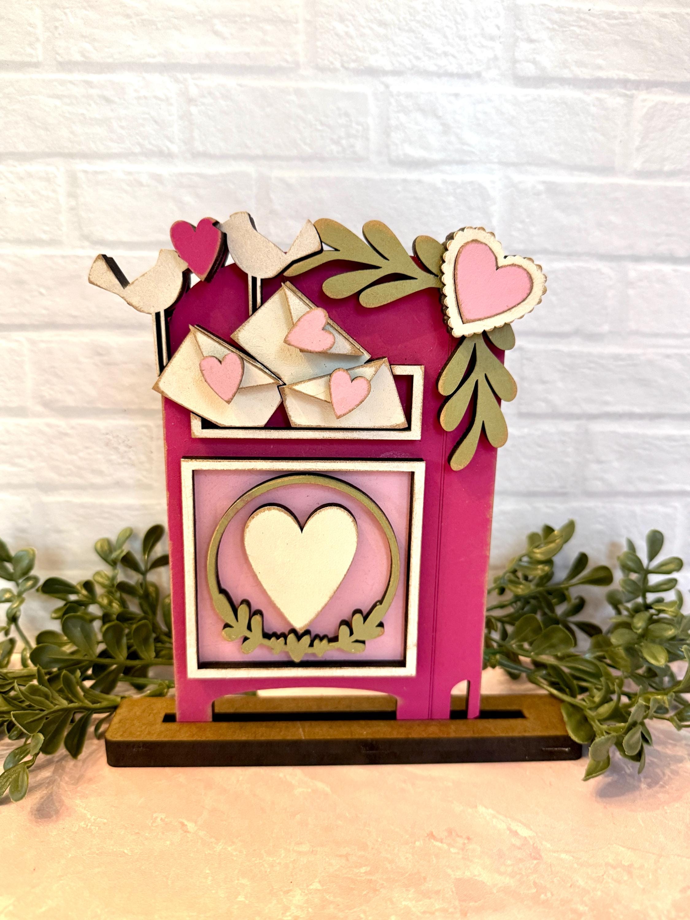 Storefront Shadow Box Insert Valentine Shadow Box Insert | Farmhouse Valentine Display | Love Birds ...