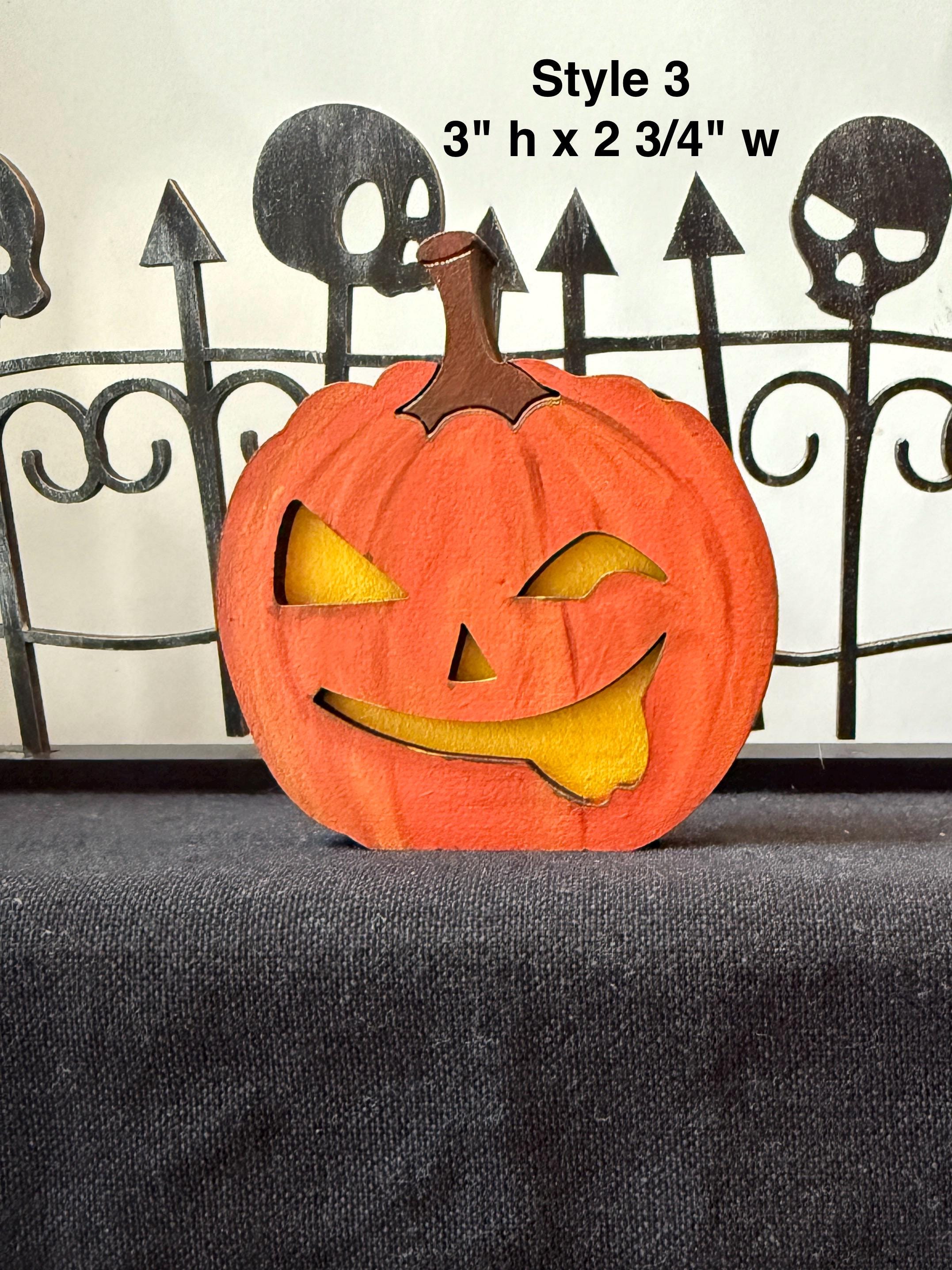 Jack O' Lantern Pumpkin Chunky Shelf Sitters, Four Styles Halloween ...
