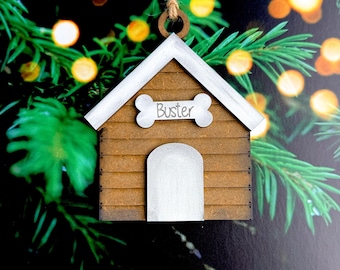Personalized Dog House Christmas Ornament