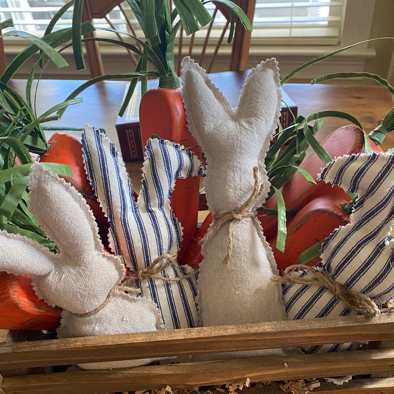Stuffed Fabric Bunnies for Home Decor Easter Basket Bunny - Etsy