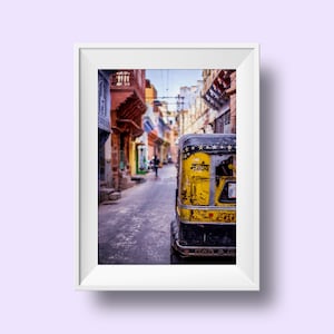 Indien Reise Druck, Tuk Tuk Vintage Reise Poster, Indien Vintage Poster, minimalistische Reise Poster, Wandkunst, Reise-Destination Drucke
