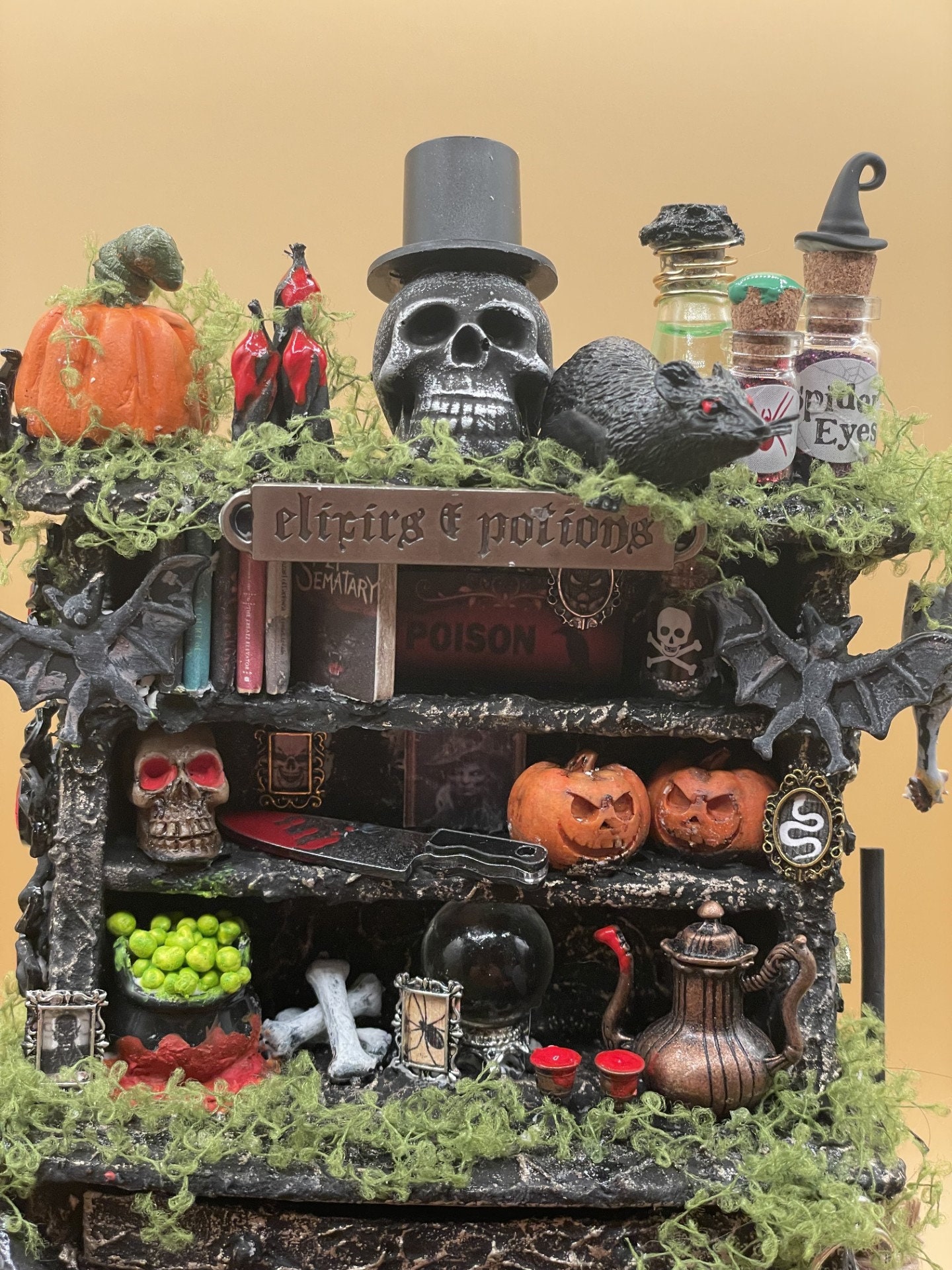 Miniature Witch Kitchen Hutch, Vintage Gothic, Rare, Haunted Dollhouse ...