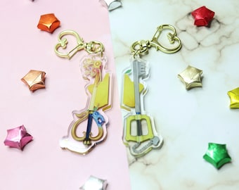 Kingdom Hearts Couple Keychains Kingdom Key- Sora’s Keyblade - Destiny's Embrace - Kairi's Keyblade - Couple Key chains - Acrylic Key chains