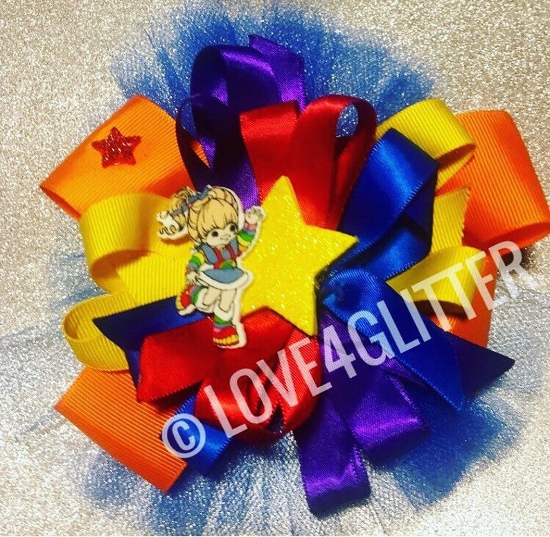 Homemade 80 S Rainbow Brite Hairbow Pride Cartoon Hair Etsy